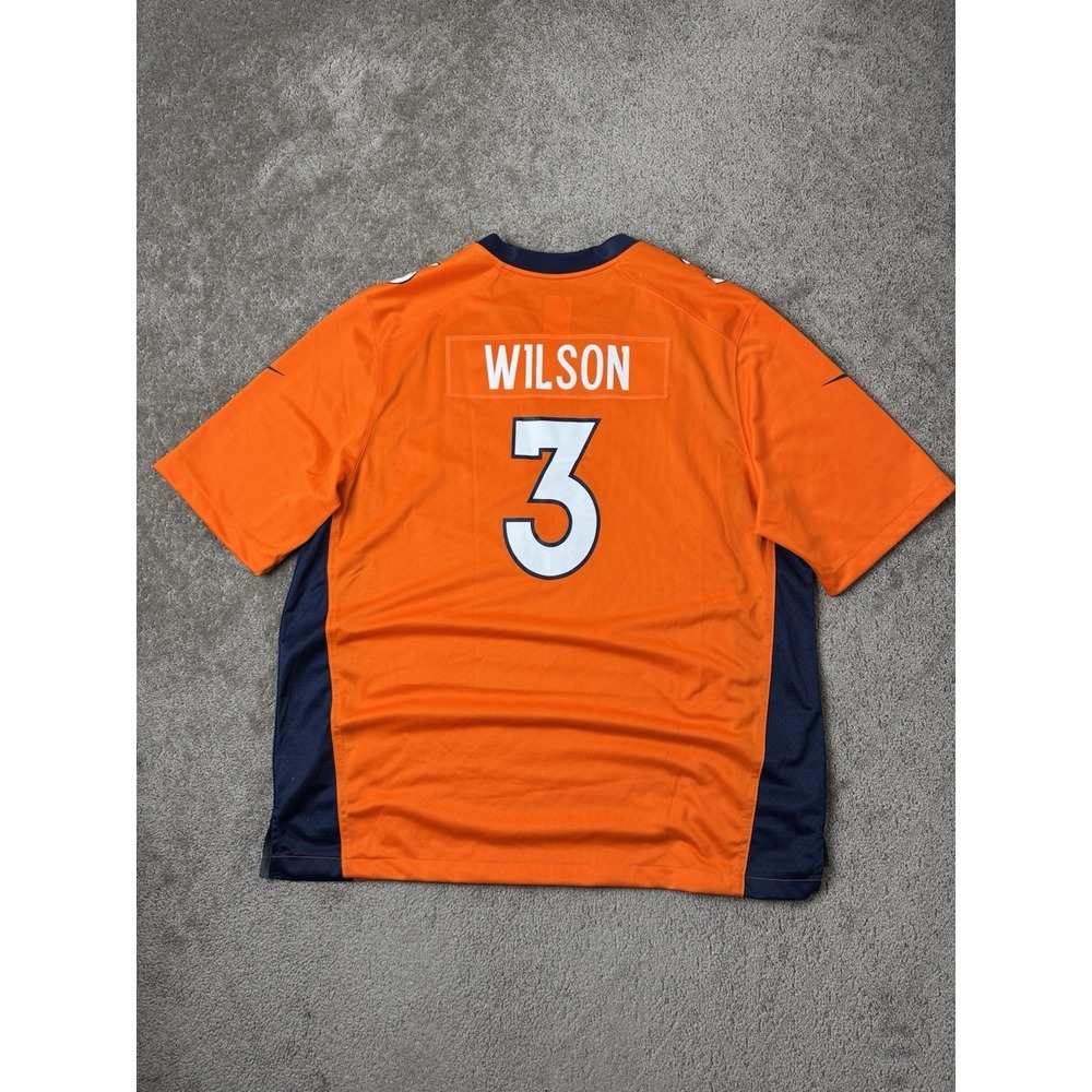 Mens Jersey NFL Nike Denver Broncos Orange On Field #5 Russell Wilson, Size XXL